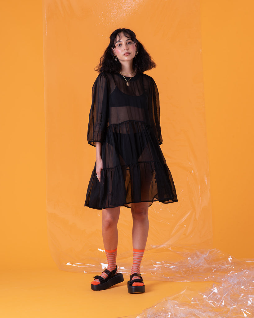 Sustainable Black Organza Dress