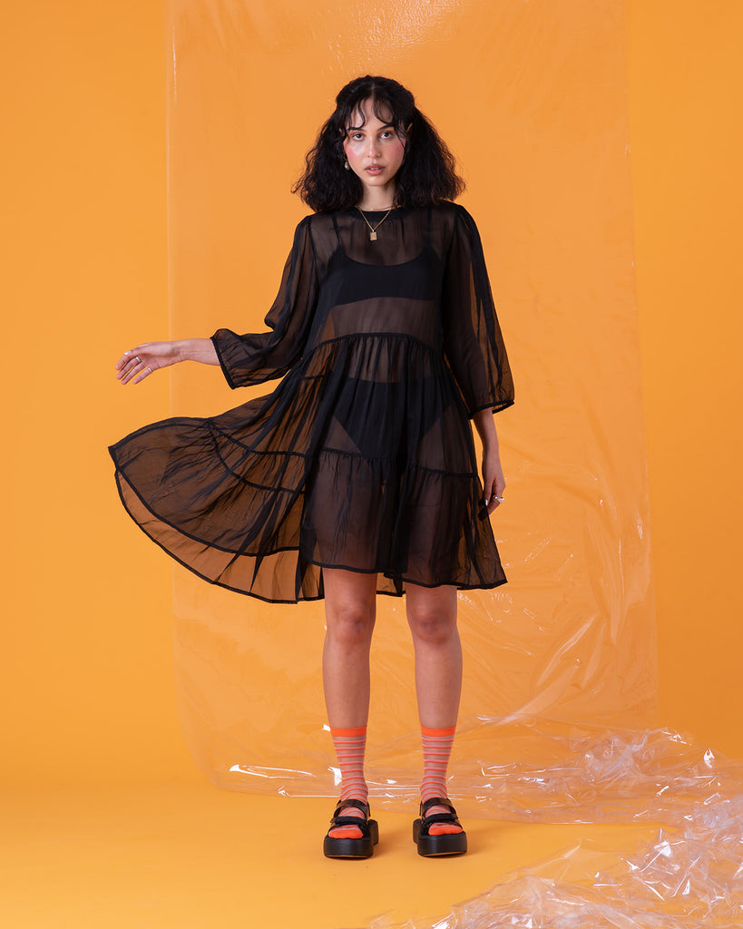 Sustainable Sheer Black Dress