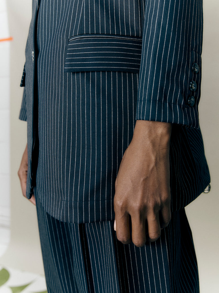 Pinstriped Navy Co-ord