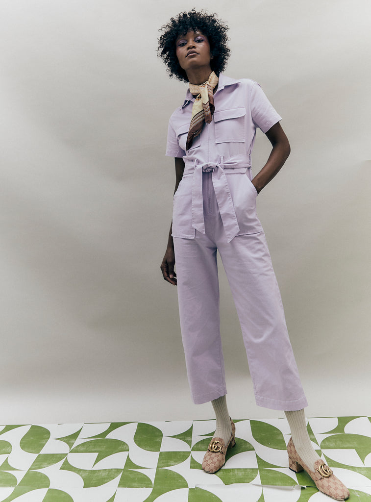 Sustainable Lilac Tie-up Jumpsuit