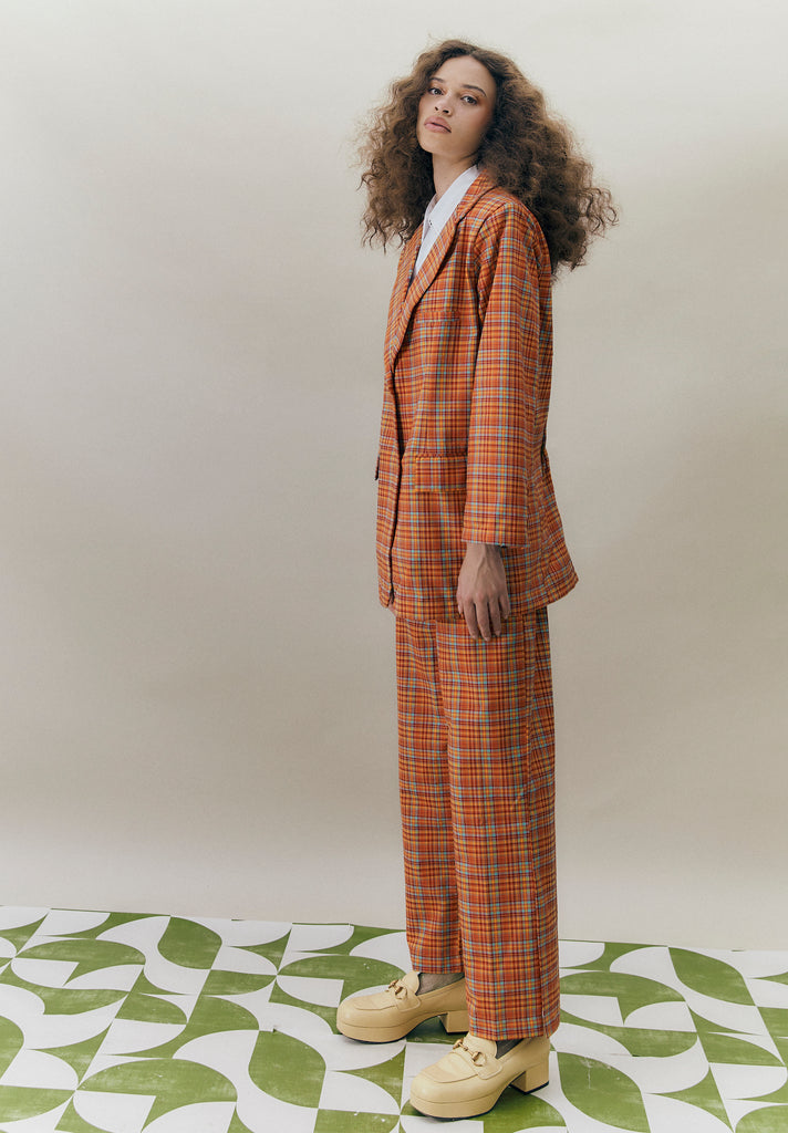 70's Style Orange Tartan Suit